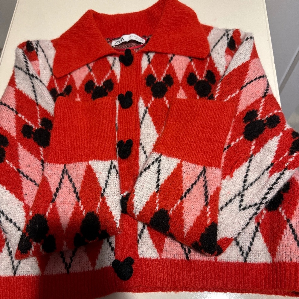 Zara Mickey Mouse Disney jacquard knit rare